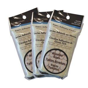 Recollections Permanent Foam Adhesive Circles, 3 Packs Assorted Sizes, Acid-Free